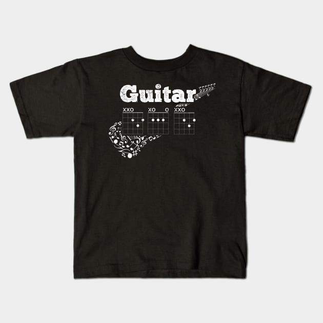 Funny father's gift Guitar Chords Saying Dad, Guitar Dad T-shirt for Music Lover Kids T-Shirt by SunArt-shop